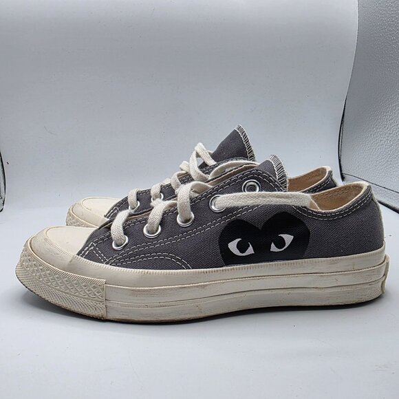 Converse Comme Des Garcons CDG PLAY x Chuck 70 Womens Sz 5 Low Steel Grey Shoes - Picture 13 of 13
